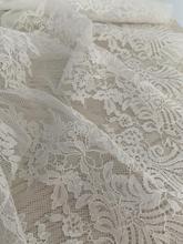 3 yards High quality ivory chantilly lace fabric with double scallops by the yard 2024 - buy cheap