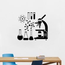 Microscope Science Scientist Chemistry Vinyl Wall Sticker School laboratory Wall Art Mural Decals Decor 2024 - buy cheap