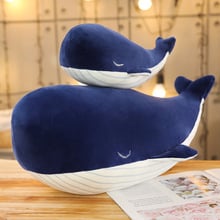 Милая супер мягкая плюшевая игрушка, морское животное, большой синий кит, мягкие игрушки, мягкая кукла-животное, детская подушка для сна, подарок на день рождения для девочек 2024 - купить недорого