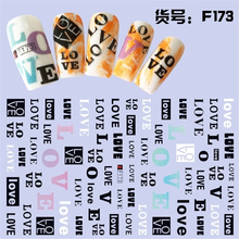5 sheets English letter pattern design thin adhesive beauty nail decals Nail Art decorations Stickers nail supplies tool F170174 2024 - buy cheap