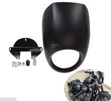 Motorcycle accessories New Matte Black Head Light Fairing Mask Front Visor For Harley Sportster FX XL Dyna Cafe Racer Visor 2024 - buy cheap