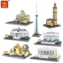 Blocos de montar de pirâmide wange, arquitetura mundial, modelo de fonte trevi, brinquedo educacional para crianças 2013-2018 2024 - compre barato