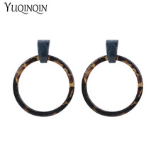 Vintage Fashion Big Long Circle Resin Earrings for Women Geometric Leopard Acrylic Drop Earring for Girls Party Jewelry Brincos 2024 - buy cheap