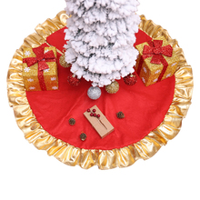 1pc Red Christmas Tree Skirt Golden rim Carpet Party Ornaments Christmas Decoration for Home New Year Xmas Tree Skirt Aprons 2024 - buy cheap