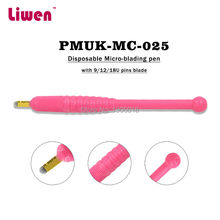 Big sale 100pcs/lot pink disposable 3D microblading pens with 18U blade needle manual eyebrow embroidery tattoo hand tools 2024 - buy cheap