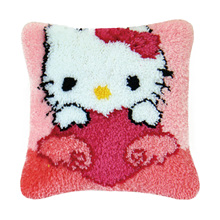 Latch Hook Pillow Kits Cartoon Cat DIY Needlework Crocheting Rug Kits Yarn Handmade Unfinished Embroidery Pillowcase 2024 - buy cheap