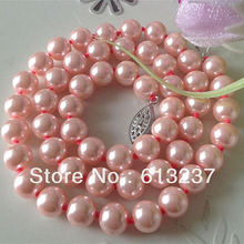 Hot sale 8mm round pink shell beautiful simulated-pearl beads chokers necklaces high quality women jewelry 18inch MY4066 2024 - buy cheap