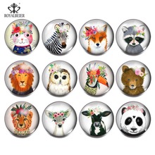 Royalbeier 12pcs/lot New Glass Snap Jewelry Mixed Animal Pattern 18mm Snap Button Bracelet Glass Beads for Jewelry Making 2024 - buy cheap