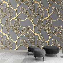 Custom Photo Wallpaper For Walls 3D Stereoscopic Golden Tree Leaves Living Room TV Background Wall Mural Creative Wall Paper 3D 2024 - buy cheap