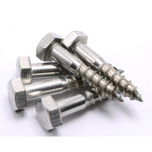 2pcs M6 304 stainless steel bolts outer hexagon tapping screws wood bolt screws 30mm~80mm length 2024 - buy cheap