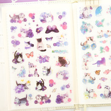 6 Pcs/Set Kawaii Cat and Flower Mobile Decorative Stickers Scrapbooking DIY Craft Stickers Stationery 2024 - buy cheap