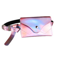 Emarald Pu Leather Belt Bag Holographic Fanny Pack Casual Money Phone Waist Bag Fashion Blue Pink Fanny Packs Women'S Waist Bags 2024 - buy cheap