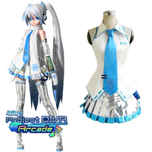 Disfraz de Vocaloid Diva Miku con diseño de nieve para mujer, uniforme de Cosplay, disfraz de Halloween, hecho a medida, envío gratuito 2024 - compra barato