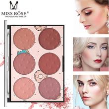 Miss rose paleta de blusher para maquiagem, pigmento em pó natural em 6 cores, de longa duração, à prova d'água, pó de contorno ms191 2024 - compre barato