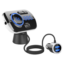 Fast Charge 3.0 FM Transmitter Dual USB charger Atmosphere Light Mp3 Player Handsfree Bluetooth Car Kit Speaker Car Electronics 2024 - buy cheap
