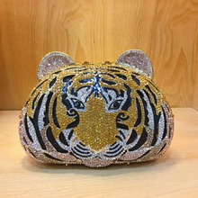 XIYUAN Women Tiger Crystal Clutch Bag Bridal Stone Evening Bags Minaudiere Bags Party Cocktail Lades Diamond Purses and Handbags 2024 - buy cheap