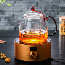 1200ML Heat-Resistant Borosilicate Glass Tea Pot Kettle Hot Cold Resistant Dual Use Bamboo Tea Pot for Coffee shop supplies 2024 - buy cheap