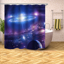 Cortina de banheiro com estampa universo céu, cortina decorativa, à prova d'água, de poliéster, para banho, opaco, 180/200cm de altura 2024 - compre barato