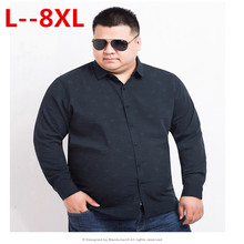 Big 8XL 6XL 5XL 4XL Spring Autumn Men's Shirt Social Dress Print Casual Slim Fit Long Sleeve Shirts Men Clothes Camisa Masculina 2024 - buy cheap