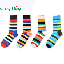 Новые товары Cheng Heng, 12 цветов, мужские хлопковые носки с градиентом в летнем стиле, мужские носки средней длины 2024 - купить недорого