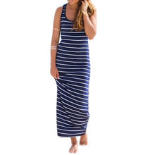 Sexy Women Plus Size Maxi Long Dress Summer Style Ladies Beach Vest Dress Striped Boho Long Sleeveless Casual Dress 2024 - buy cheap