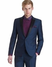 ¡Novedad! traje para padrinos de boda, esmoquin de solapa negra para novio, trajes de hombre azul marino, padrino de boda (chaqueta + Pantalones + corbata + pañuelo) B880 2024 - compra barato