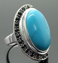 Free shipping 0x BLUE  100% SOLID .925 SILVER RING SZ 7/8/9/10 2024 - buy cheap