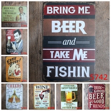 Drink Good Beer With Friends Wall Stickers Cheers Wine Metal Tin Signs For Bar Pub Club Disco Vintage Retro Art Poster YN009 2024 - buy cheap