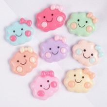 10pcs/lot Slime Clouds Kawaii Flat Back Resin Cloud With Smile DIY Resin Cabochons Accessories For DIY Slime Filler Beads 2024 - buy cheap