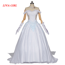 Liva-vestido blanco de Altria Pendragon, disfraz de Cosplay para niñas, Halloween, Carnaval 2024 - compra barato