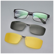 Мужские солнцезащитные очки с поляризацией, очки в полной оправе с клипсой, для сильных ночных и дневных прогулок, для вождения, функциональные, коричневые, 2 шт. 2024 - купить недорого
