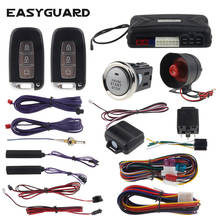 PKE car alarm passive keyless entry EASYGUARD remote start stop & push start button 12v shock sensor warning smart key alarm 2024 - buy cheap