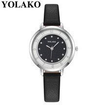 YOLAKO Women's Casual Quartz Leather Band Newv Strap Watch Analog Wrist Watchluxury fashion casual gold silver watches lady A40 2024 - buy cheap