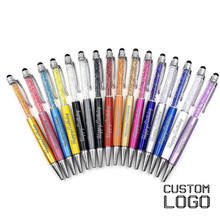 20pcs Metal Capacitor Touch Screen Pens Laser Engraving Custom Logo Students Stationery Ballpoint Pens Diamond Crystal Gifts Pen 2024 - buy cheap
