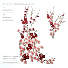 Patches bordados grandes de flores 1 com aplique costura roupas decoração acessórios remendo flor ameixa rosa vermelho 2024 - compre barato