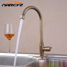 Kitchen Faucets Single Cold Taps Antique Brass Finished Deck Mounted torneiras para banheiro crane XT912 2024 - buy cheap