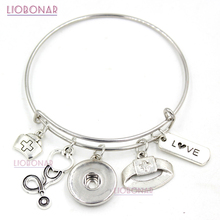 Pulseira amuleto enfermeira, bracelete de pressão ajustável expansível de enfermeira, joias para presentes de enfermeira, 10 peças 2024 - compre barato