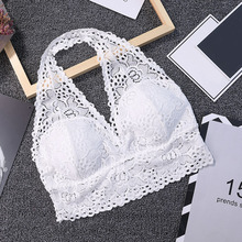 Sexy Seamless Padded Bras Women Halter Lace Bralette Bras Brassiere Wireless Bra Top Underwear 2024 - buy cheap