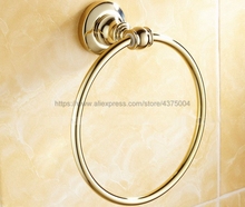 Towel Rings Luxury Gold Brass Towel Ring Towel Holder Bath Towel Bar Bathroom Accessories Home Decoration Nba104 2024 - buy cheap