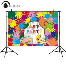 Allenjoy photography photo background art party paint apron Graffiti kids backdrops photophone photocall boda Cloth Wallpapers 2024 - buy cheap
