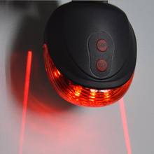 5LED 2Laser Cycling Bicycle Bike light 7 Flash Mode Safety Rear Lamp waterproof Laser Tail Warning Lamp Flashing 5 led 2 laser 2024 - buy cheap