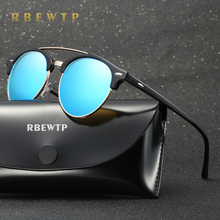RBEWTP брендовые круглые поляризованные мужские солнцезащитные очки фирменный дизайн унисекс Ретро Винтажные зеркальные солнцезащитные очки для вождения для женщин оттенки 346 2024 - купить недорого