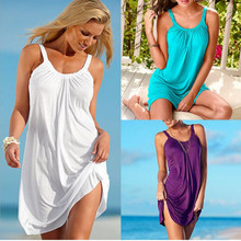 2019 Summer Tunic Sleeveless Strap Loose Beach Dress Casual Bohemian Soft White Dress Women Sundress Sexy Black Dresses Vestidos 2024 - buy cheap