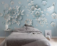 Papel tapiz decorativo para el hogar, mural de estilo nórdico 3D floral en relieve, papel de pared de fondo de TV, para sala de estar y dormitorio 2024 - compra barato