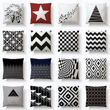 Sofa Pillow Sleeve Black And White Linen Geometric Pillow Sleeve Car Sofa Pillow Sleeve Cushion Sleeve 2024 - buy cheap