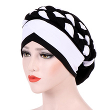 Women Polyester Braid Turban Hair Wraps Hijab Caps Muslim Headwrap 2024 - buy cheap