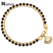 Noter Boho Cute Shell Multilayer Small Beads Bracelet Gold Color Link Chain Braclet For Women Summer Hand Jewelry Pulseira Femme 2024 - buy cheap