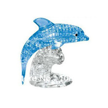 Rompecabezas 3D de delfín de cristal para niños, juguetes educativos divertidos, DIY 2024 - compra barato