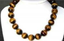 FREE SHIPPING Beautiful 10MM tiger's-eye beads necklace 18"AA+D+S+A+D++1 2024 - buy cheap