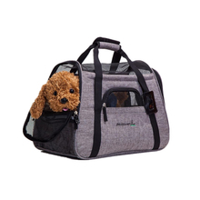 Bolso de lino transpirable portátil para mascotas, bolsa de viaje a la moda para mascotas, bolsa de hombro con rejilla para perrera 2024 - compra barato